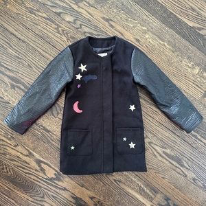 SYLVIAN HEACH KIDS Girls Coat with Faux Leather Sleeves ITALY 4Y